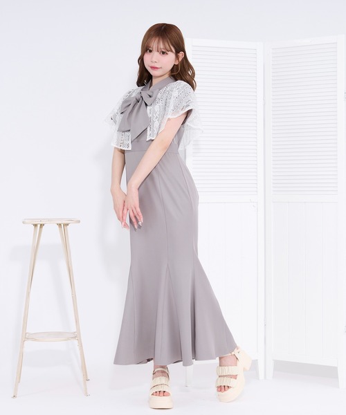 apres jour(アプレジュール)の「ケープボウタイマーメイドワンピース(ワンピース・レディース・ネイビー/ブラック/ライトブルー/アイボリー・X-LARGE/フリー)」の20枚目の写真