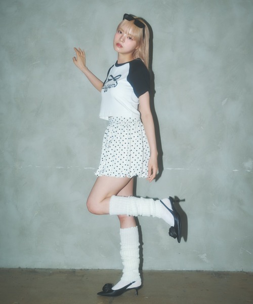 Poly Jam(ポリージャム)の「Raglan logo T-shirt / ラグランロゴTシャツ(Tシャツ/カットソー・レディース・ピンク/ブラック/ホワイト・FREE)」の10枚目の写真