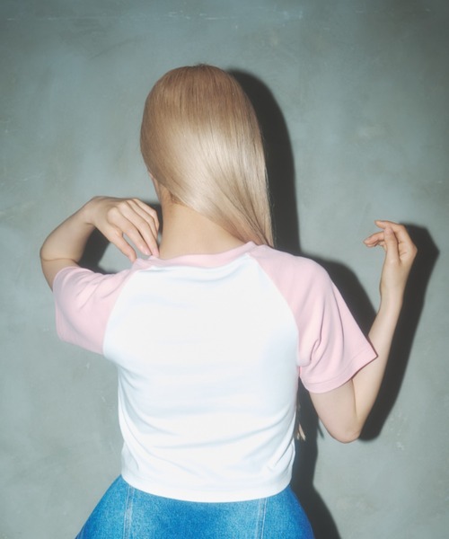 Poly Jam(ポリージャム)の「Raglan logo T-shirt / ラグランロゴTシャツ(Tシャツ/カットソー・レディース・ピンク/ブラック/ホワイト・FREE)」の20枚目の写真