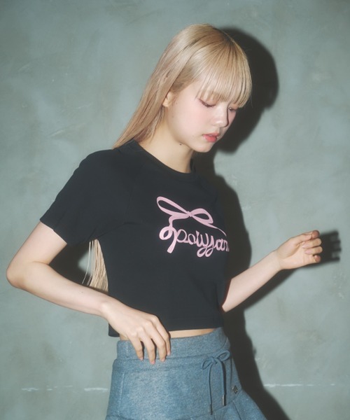 Poly Jam(ポリージャム)の「Raglan logo T-shirt / ラグランロゴTシャツ(Tシャツ/カットソー・レディース・ピンク/ブラック/ホワイト・FREE)」の17枚目の写真