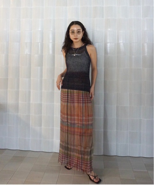 セール】MEDI STRAIN CHECK SKIRT（スカート）｜Ameri（アメリ