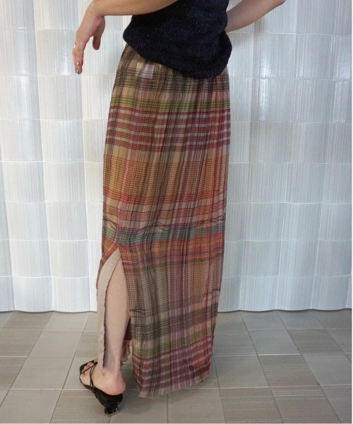 スカート ameri vintage MEDI STRAIN CHECK SKIRT MEDI STRAIN CHECK SKIRT