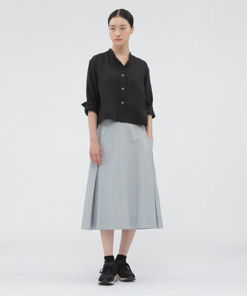 MARGARET HOWELL - マーガレットハウエルMARGARETHOWELL ノーカラーリネンシャツ グレー LIGHTWEIGHT LINEN SHIRT（シャツ/ブラウス）｜MARGARET HOWELL
