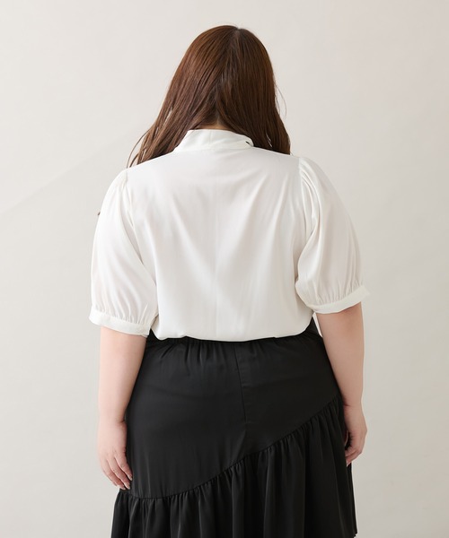Louiosy(ルオシー)の「【大きいサイズ】チャーム付きアソートボウタイブラウス(シャツ/ブラウス・レディース・ブルー系その他/オフホワイト・3L/X-LARGE/4L)」の7枚目の写真