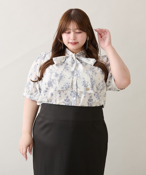 Louiosy(ルオシー)の「【大きいサイズ】チャーム付きアソートボウタイブラウス(シャツ/ブラウス・レディース・ブルー系その他/オフホワイト・3L/X-LARGE/4L)」の14枚目の写真