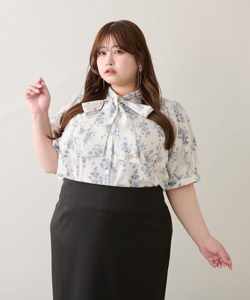 Louiosy(ルオシー)の「【大きいサイズ】チャーム付きアソートボウタイブラウス(シャツ/ブラウス・レディース・ブルー系その他/オフホワイト・3L/X-LARGE/4L)」の15枚目の写真