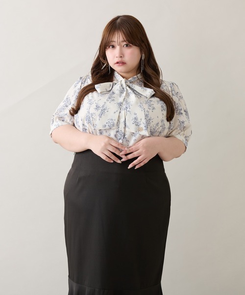 Louiosy(ルオシー)の「【大きいサイズ】チャーム付きアソートボウタイブラウス(シャツ/ブラウス・レディース・ブルー系その他/オフホワイト・3L/X-LARGE/4L)」の19枚目の写真