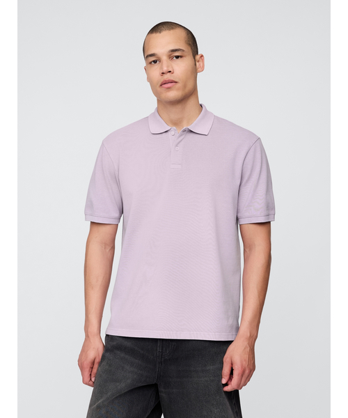 GAP（ギャップ）の「リラックス ピケポロシャツ 無地（ポロシャツ・メンズ・カーキ/ブラウン/ライトパープル/オフホワイト/グレー/パープル・L/XL/S/M/XS）」の6枚目の写真