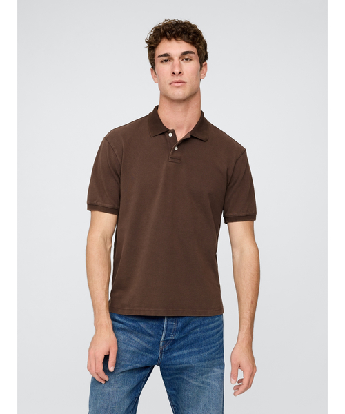 GAP（ギャップ）の「リラックス ピケポロシャツ 無地（ポロシャツ・メンズ・カーキ/ブラウン/ライトパープル/オフホワイト/グレー/パープル・L/XL/S/M/XS）」の4枚目の写真