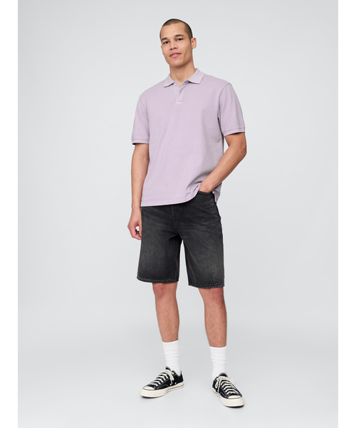 GAP（ギャップ）の「リラックス ピケポロシャツ 無地（ポロシャツ・メンズ・カーキ/ブラウン/ライトパープル/オフホワイト/グレー/パープル・L/XL/S/M/XS）」の14枚目の写真