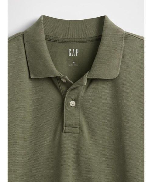 GAP（ギャップ）の「リラックス ピケポロシャツ 無地（ポロシャツ・メンズ・カーキ/ブラウン/ライトパープル/オフホワイト/グレー/パープル・L/XL/S/M/XS）」の20枚目の写真