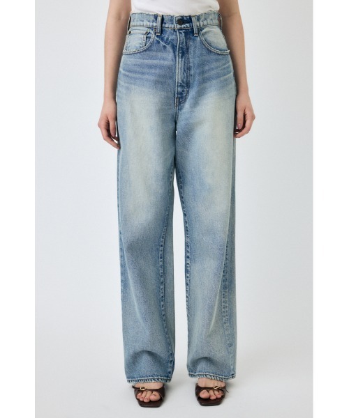 MOUSSY（マウジー）の「HW DAMAGE LOOSE STRAIGHT（デニムパンツ・レディース・ブルー・24inch/23inch/26inch/25inch）」の2枚目の写真
