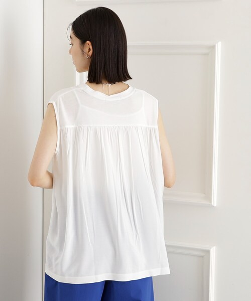 THE SHOP TK （ザ ショップ ティーケー ）の「異素材切替フォトプリントTシャツ【洗える】（Tシャツ/カットソー・レディース・オフホワイト/イエロー系その他/ブラウン系その他・99）」の21枚目の写真
