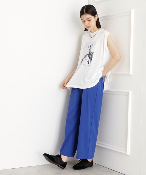 THE SHOP TK （ザ ショップ ティーケー ）の「異素材切替フォトプリントTシャツ【洗える】（Tシャツ/カットソー・レディース・オフホワイト/イエロー系その他/ブラウン系その他・99）」の20枚目の写真