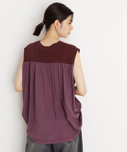 THE SHOP TK （ザ ショップ ティーケー ）の「異素材切替フォトプリントTシャツ【洗える】（Tシャツ/カットソー・レディース・オフホワイト/イエロー系その他/ブラウン系その他・99）」の13枚目の写真