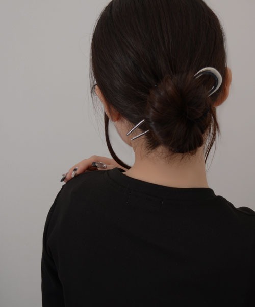 Mayree(メイリー)の「【resonance】シンプルデザイン メタル ビッグ U字コーム/かんざし【オケージョン】(その他ヘアアクセサリー・レディース・ピンクゴールド/シルバー/ブラック・FREE)」の10枚目の写真