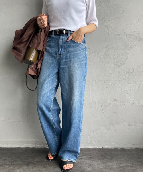 【25％OFF】 RED CARD/レッドカード] DAKOTA ハイライズ ワイド ストレート パンツ