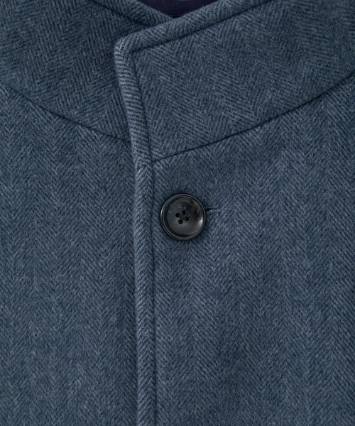 MEN'S BIGI（メンズビギ）の「Super140ウールヘリンボーンビーバー スタンドカラーコート（その他アウター・メンズ・ブラウン/グレー/ブルー/ネイビー・01/04/03/02）」の17枚目の写真