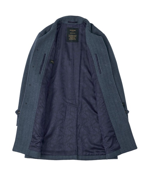 MEN'S BIGI（メンズビギ）の「Super140ウールヘリンボーンビーバー スタンドカラーコート（その他アウター・メンズ・ブラウン/グレー/ブルー/ネイビー・01/04/03/02）」の21枚目の写真