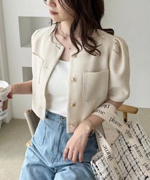 【未使用タグ付き】マッキントッシュフィロソフィ ノーカラージャケット 黒　ドット セール】 ドライタッチノーカラージャケット （ブルゾン