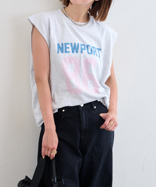 U by SPICK&SPAN（ユーバイスピックアンドスパン）の「SCREEN STARS/スクリーンスターズ 別注ロゴノースリーブ（Tシャツ/カットソー・レディース・ブラック/ホワイト/チャコールグレー・FREE）」の14枚目の写真