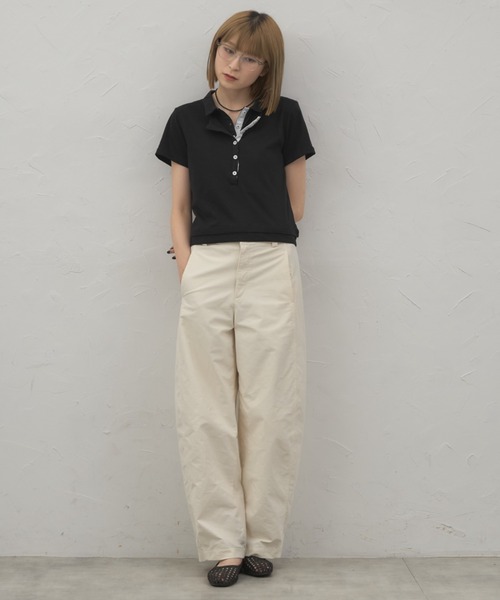 leimn(レイムン)の「レイヤード風ポロシャツ(ポロシャツ・レディース・ブラック/チャコールグレー・FREE)」の7枚目の写真