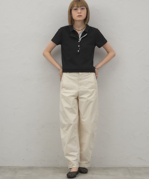 leimn(レイムン)の「レイヤード風ポロシャツ(ポロシャツ・レディース・ブラック/チャコールグレー・FREE)」の8枚目の写真