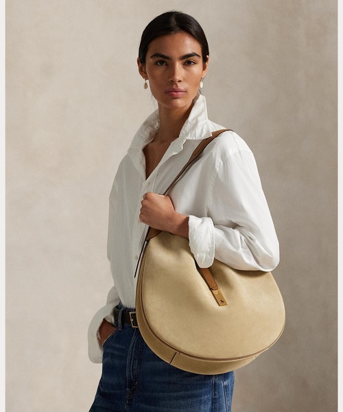 【未使用】ポロラルフローレン Polo ID スエード ラージ ショルダーバッグ ポロ ラルフ ローレン POLO RALPH LAUREN Polo ID スエード ラージ