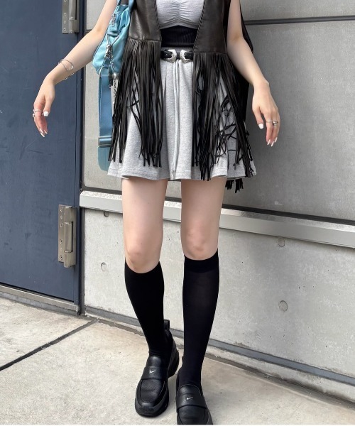 Ameri（アメリ）の「BOX TUCK MINI SKIRT（スカート・レディース・ブラック/グレー・SMALL/MEDIUM）」の9枚目の写真