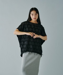 セール】ドットカットジャカード ペプラムブラウス（シャツ/ブラウス