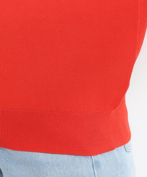 DRESKIP（ドレスキップ）の「【ひんやり/S-LL】さらさらな肌触りが心地よい フレンチスリーブニット（ニット/セーター・レディース・ブルー/ブラック/ネイビー系2/ダークオレンジ・01/03/04/02）」の5枚目の写真