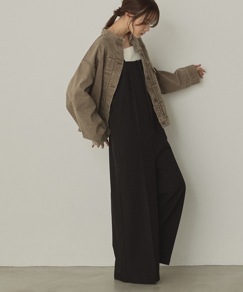 hunch（ハンチ）の「オーバーサイズ ツイル/デニムジャケット（デニムジャケット・レディース・ワンウォッシュ/ライトインディゴブルー/グレイッシュベージュ・FREE）」の13枚目の写真