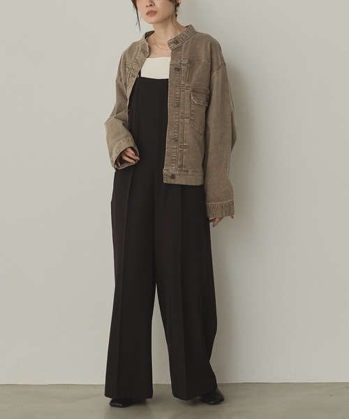 hunch（ハンチ）の「オーバーサイズ ツイル/デニムジャケット（デニムジャケット・レディース・ワンウォッシュ/ライトインディゴブルー/グレイッシュベージュ・FREE）」の14枚目の写真