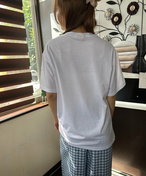 Loco Ocean(ロコオーシャン)の「フラワープリント ロゴTシャツ 夏服(Tシャツ/カットソー・レディース・ホワイト/ピンク・M/L)」の11枚目の写真