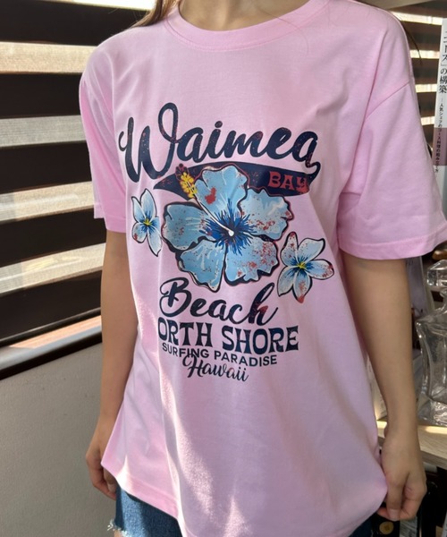 Loco Ocean(ロコオーシャン)の「フラワープリント ロゴTシャツ 夏服(Tシャツ/カットソー・レディース・ホワイト/ピンク・M/L)」の17枚目の写真