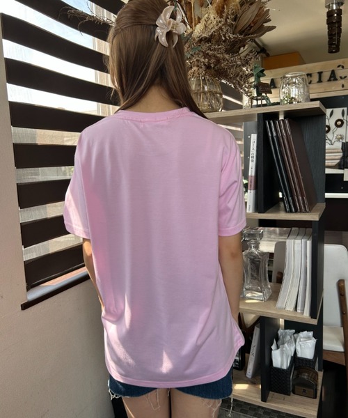 Loco Ocean(ロコオーシャン)の「フラワープリント ロゴTシャツ 夏服(Tシャツ/カットソー・レディース・ホワイト/ピンク・M/L)」の18枚目の写真