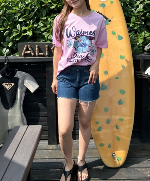 Loco Ocean(ロコオーシャン)の「フラワープリント ロゴTシャツ 夏服(Tシャツ/カットソー・レディース・ホワイト/ピンク・M/L)」の21枚目の写真