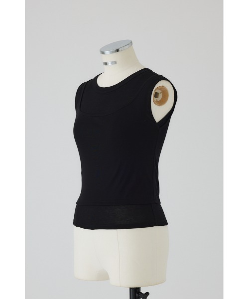 RIM.ARK（リムアーク）の「High gauge cotton N/S set ハイゲージコットンノースリーブセット（タンクトップ・レディース・ブラック/ライトブルー/ブラウン・FREE）」の2枚目の写真