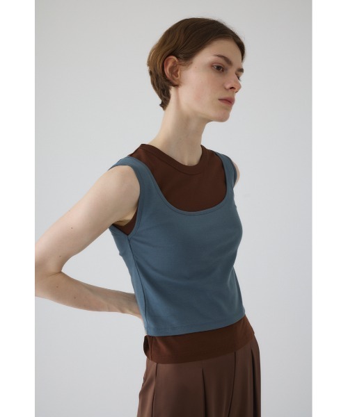 RIM.ARK（リムアーク）の「High gauge cotton N/S set ハイゲージコットンノースリーブセット（タンクトップ・レディース・ブラック/ライトブルー/ブラウン・FREE）」の18枚目の写真