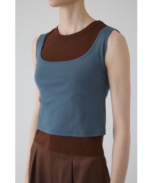 RIM.ARK（リムアーク）の「High gauge cotton N/S set ハイゲージコットンノースリーブセット（タンクトップ・レディース・ブラック/ライトブルー/ブラウン・FREE）」の21枚目の写真