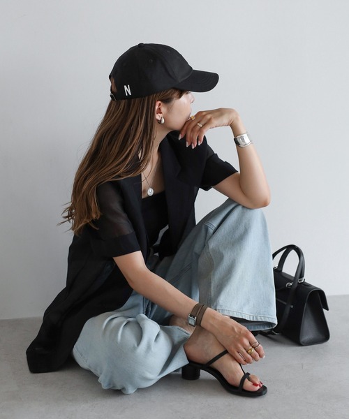 Bonjour Sagan(ボンジュールサガン)の「N刺繍ロゴキャップ(キャップ・レディース・ベージュ/ブラック/オフホワイト・FREE)」の7枚目の写真