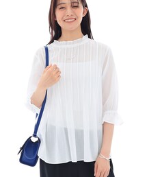 INDIVI | 【洗える/コットン】ピンタックシアーブラウス(シャツ/ブラウス)