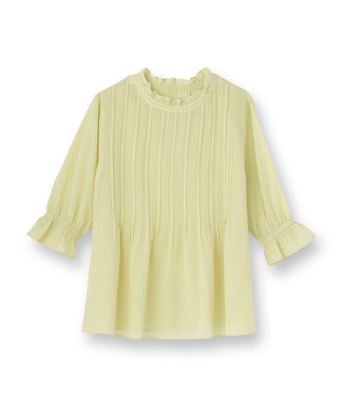 INDIVI（インディヴィ）の「【洗える/コットン】ピンタックシアーブラウス（シャツ/ブラウス・レディース・ライトグリーン/ホワイト/スミクロ/ブラック・34/15 /13/05/38）」の10枚目の写真