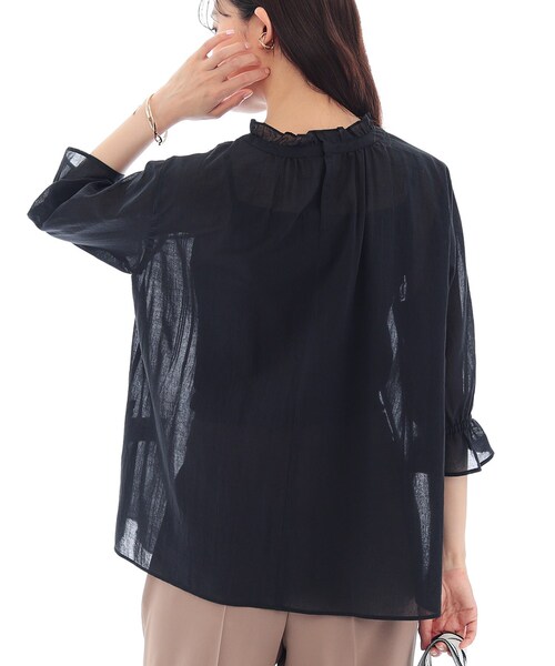 INDIVI（インディヴィ）の「【洗える/コットン】ピンタックシアーブラウス（シャツ/ブラウス・レディース・ライトグリーン/ホワイト/スミクロ/ブラック・34/15 /13/05/38）」の12枚目の写真