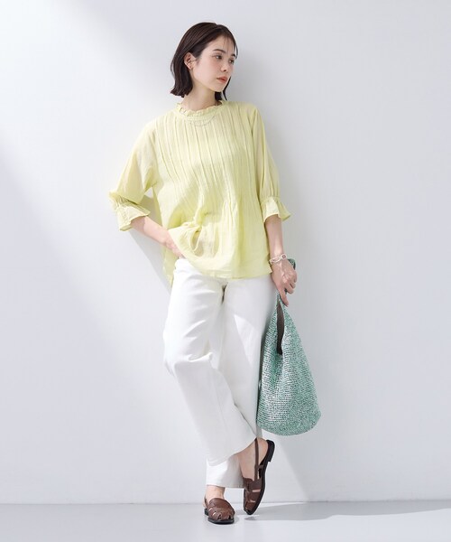 INDIVI（インディヴィ）の「【洗える/コットン】ピンタックシアーブラウス（シャツ/ブラウス・レディース・ライトグリーン/ホワイト/スミクロ/ブラック・34/15 /13/05/38）」の21枚目の写真