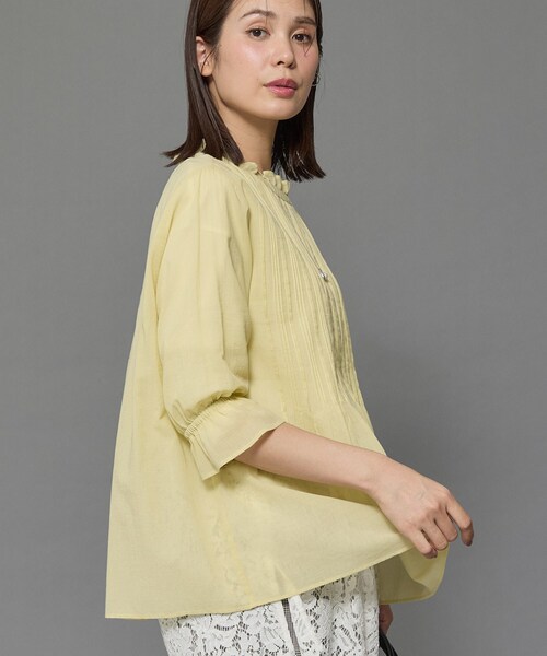 INDIVI（インディヴィ）の「【洗える/コットン】ピンタックシアーブラウス（シャツ/ブラウス・レディース・ライトグリーン/ホワイト/スミクロ/ブラック・34/15 /13/05/38）」の20枚目の写真