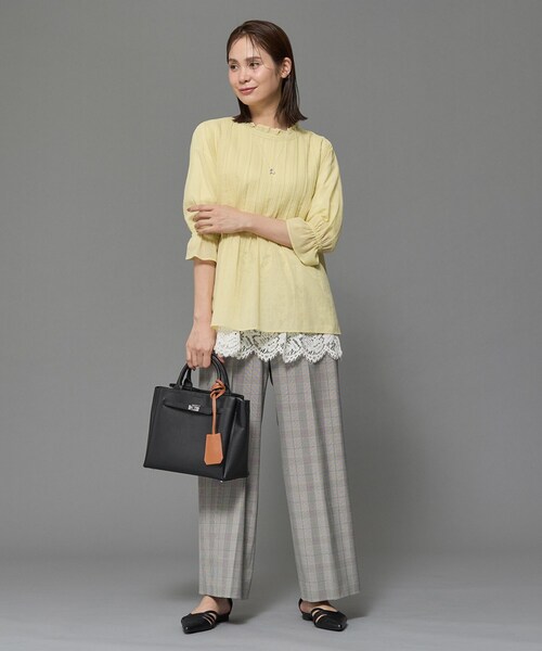 INDIVI（インディヴィ）の「【洗える/コットン】ピンタックシアーブラウス（シャツ/ブラウス・レディース・ライトグリーン/ホワイト/スミクロ/ブラック・34/15 /13/05/38）」の19枚目の写真