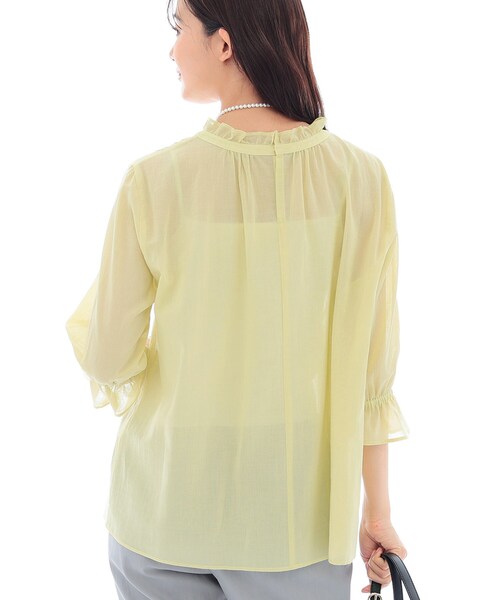 INDIVI（インディヴィ）の「【洗える/コットン】ピンタックシアーブラウス（シャツ/ブラウス・レディース・ライトグリーン/ホワイト/スミクロ/ブラック・34/15 /13/05/38）」の17枚目の写真