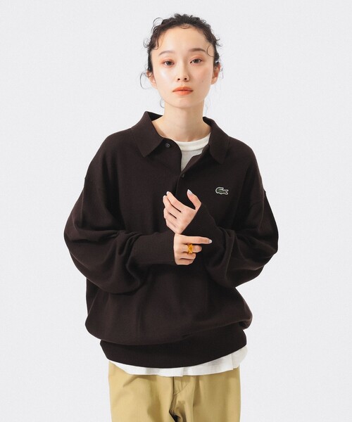 「LACOSTE」 長袖シャツ 36 ネイビー レディース LA021EM09097_fw_thumbM.jpg