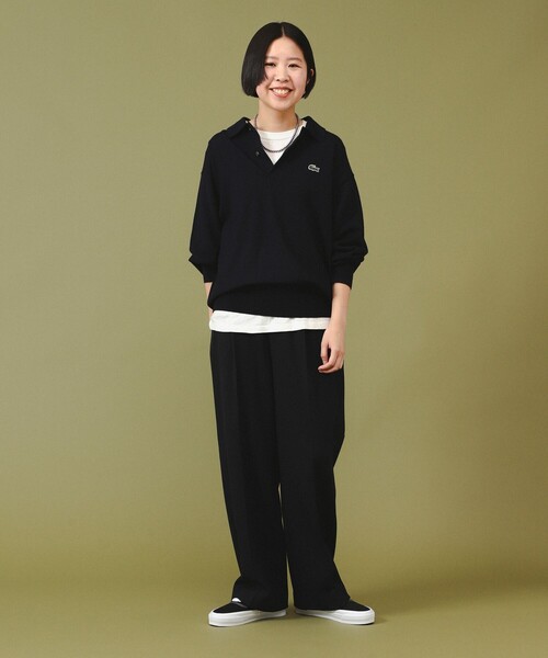 LACOSTE　ラコステ　半袖　ニットポロ　ネイビー　5 LACOSTE / ラコステ | EXCLUSIVE EDITION ニットポロシャツ | XS